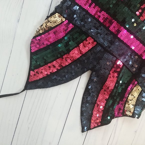 damage EXPRESS RAINBOW SEQUIN JUMPSUIT GAY PRIDE - Picture 5 of 6